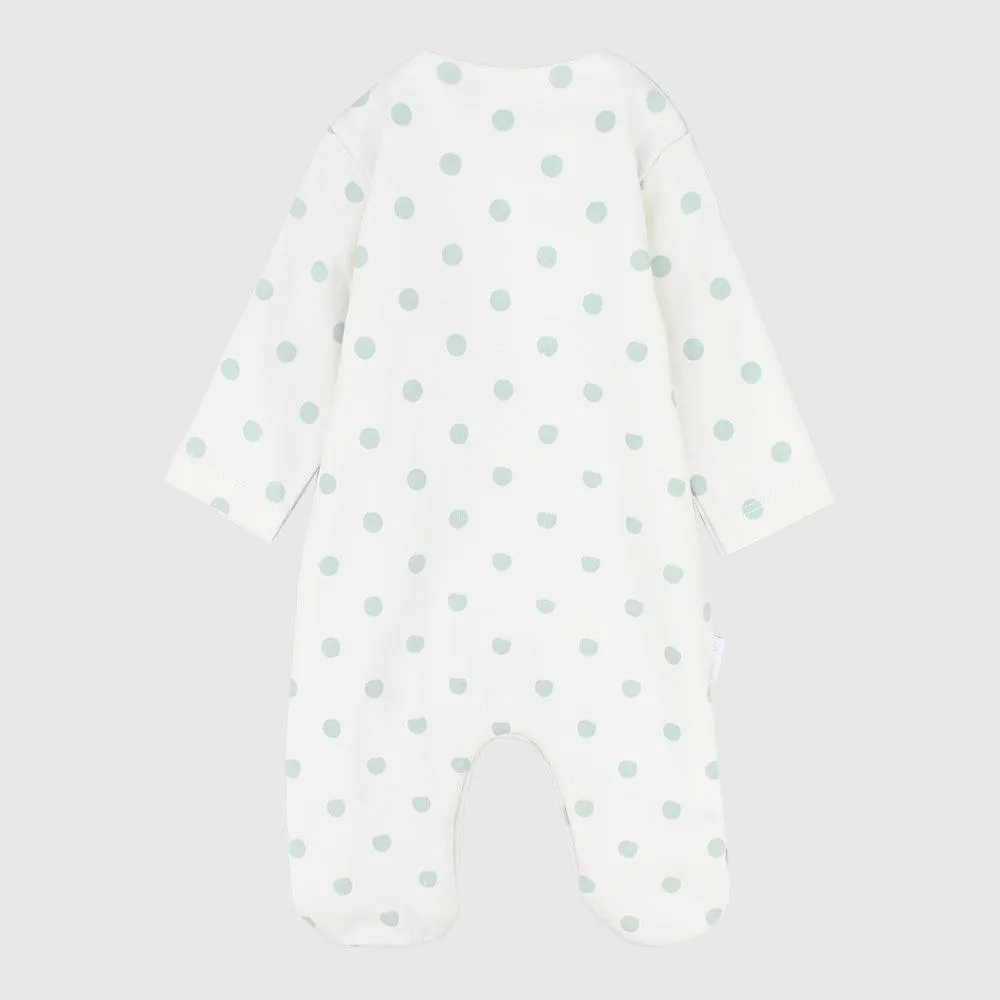 Polka Dots Long-Sleeved Baby Footie