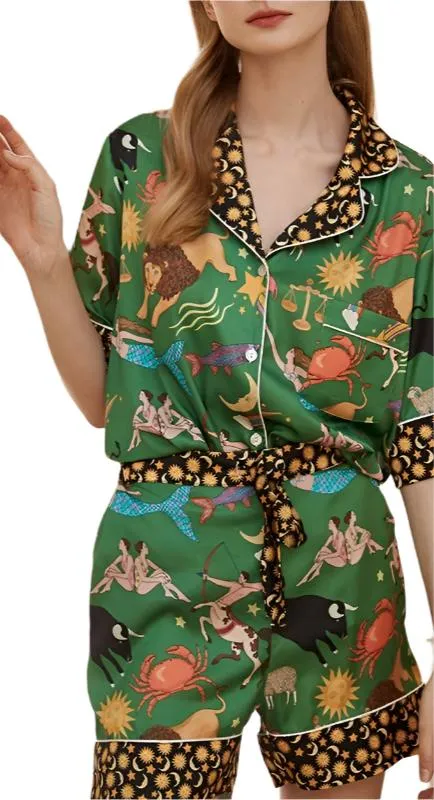 Printed two piece pajama set