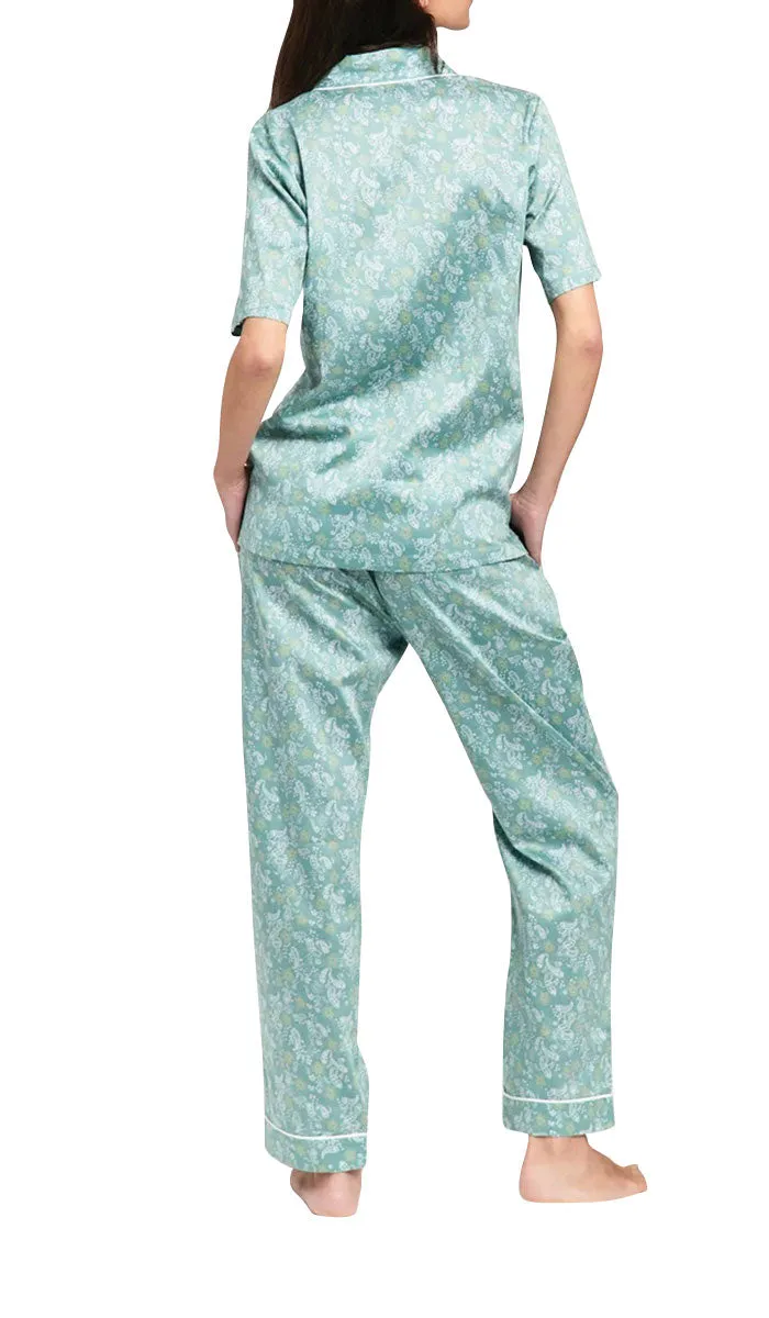 Project REM 100% Cotton Pyjama with Short Sleeve Top & Long Pant in Paisley Star