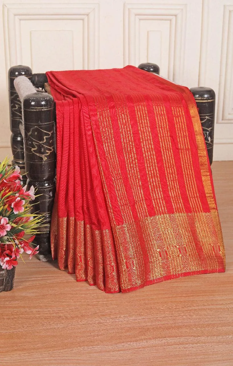 Pure Mysore Silk Sarees: Where Tradition Meets Luxury in red