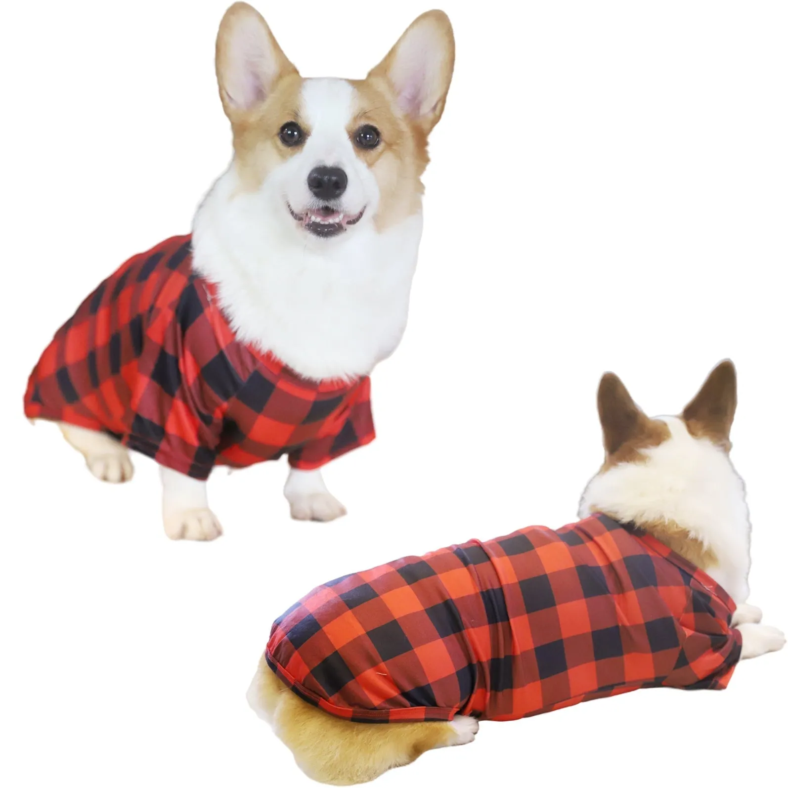 "Dear Santa Define Good" Slogan Printed Black and Red Plaid Christmas Matching Pajamas