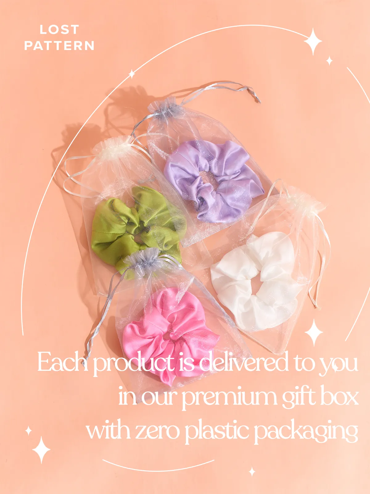 "Silken Hair" Silk Scrunchie Hair Tie - Purple