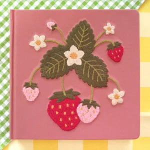 "Strawberry" Embroidered Sketchbook