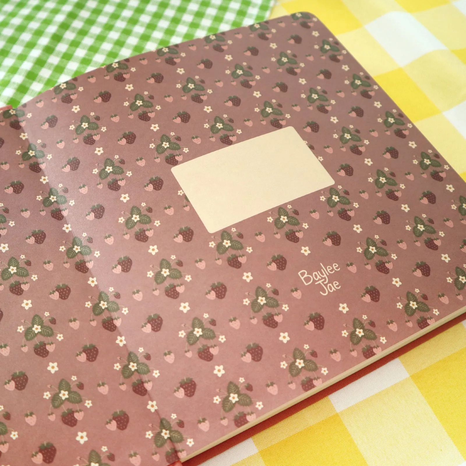 "Strawberry" Embroidered Sketchbook