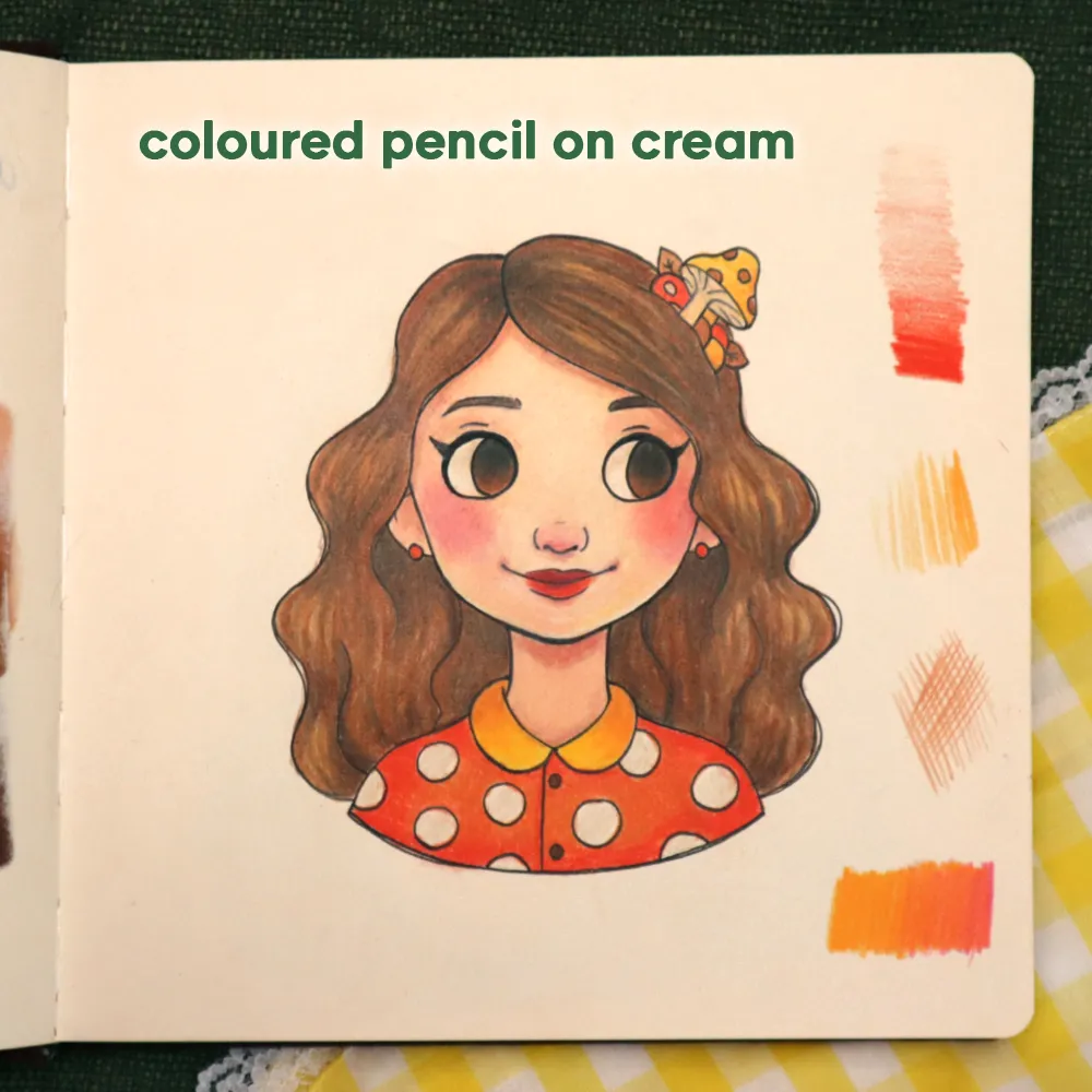 "Strawberry" Embroidered Sketchbook