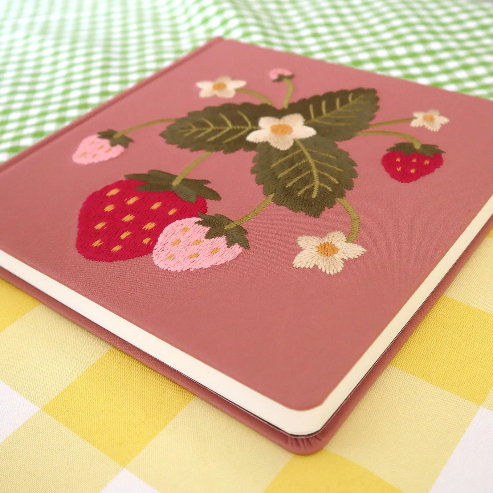 "Strawberry" Embroidered Sketchbook