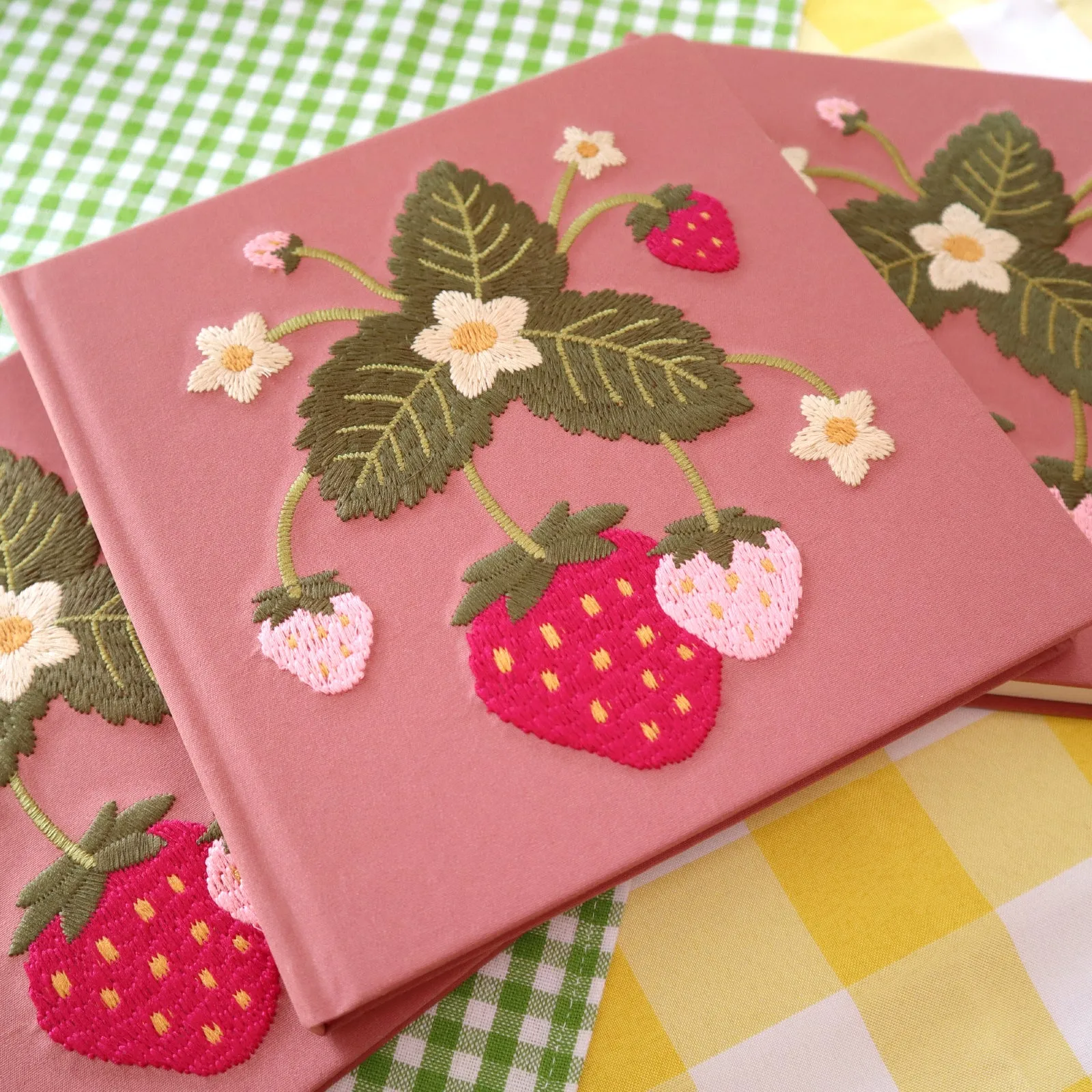 "Strawberry" Embroidered Sketchbook