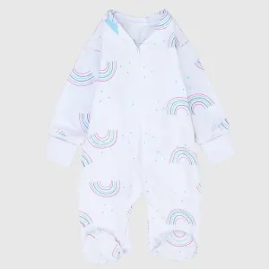 Rainbow Long-Sleeved Baby Footie