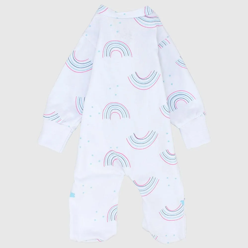 Rainbow Long-Sleeved Baby Footie