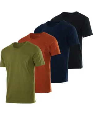 Real Essentials Men's Cotton Short Sleeve Pocket Tee