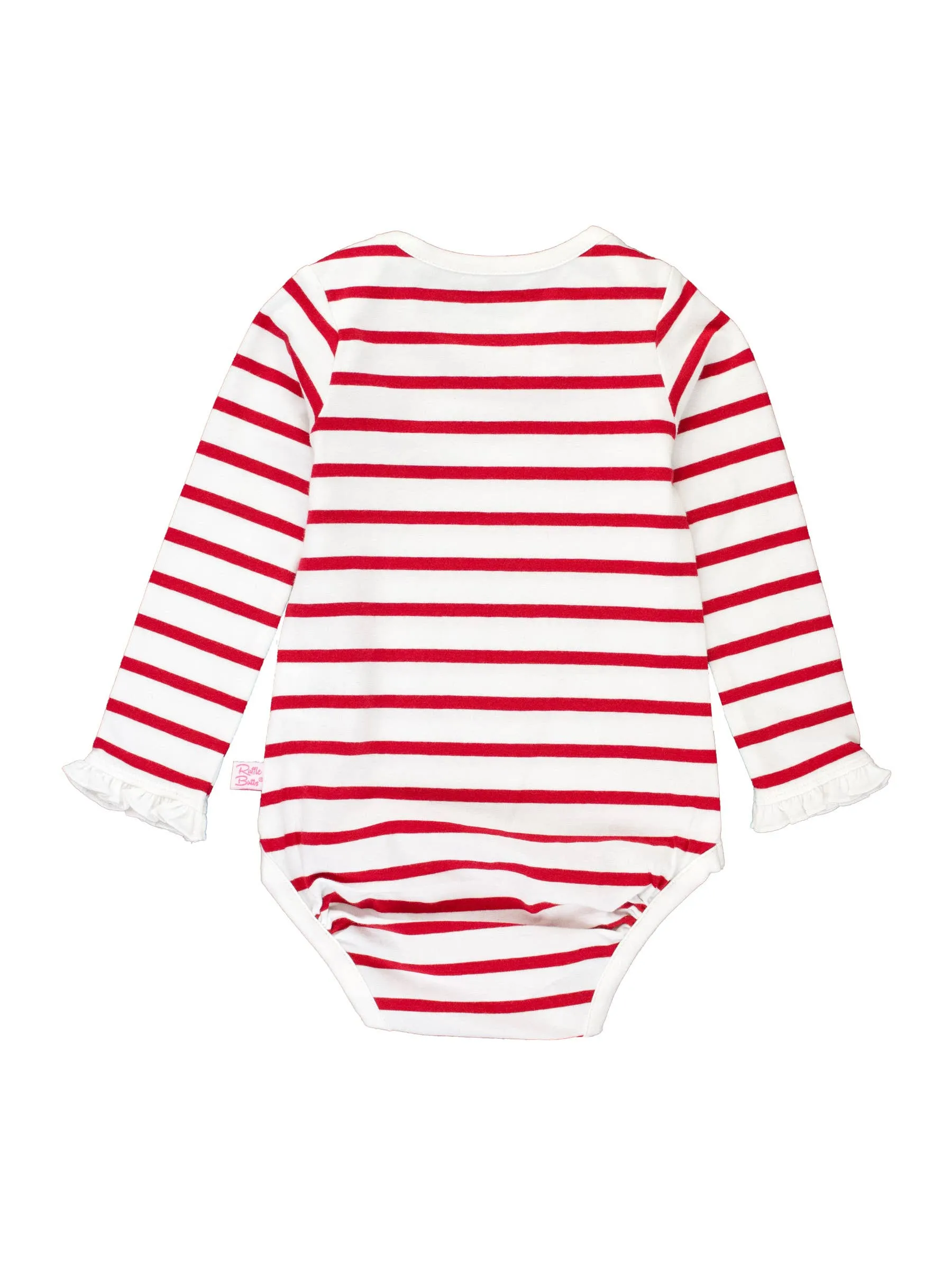Red & White Stripe Knit Ruffle Bodysuit