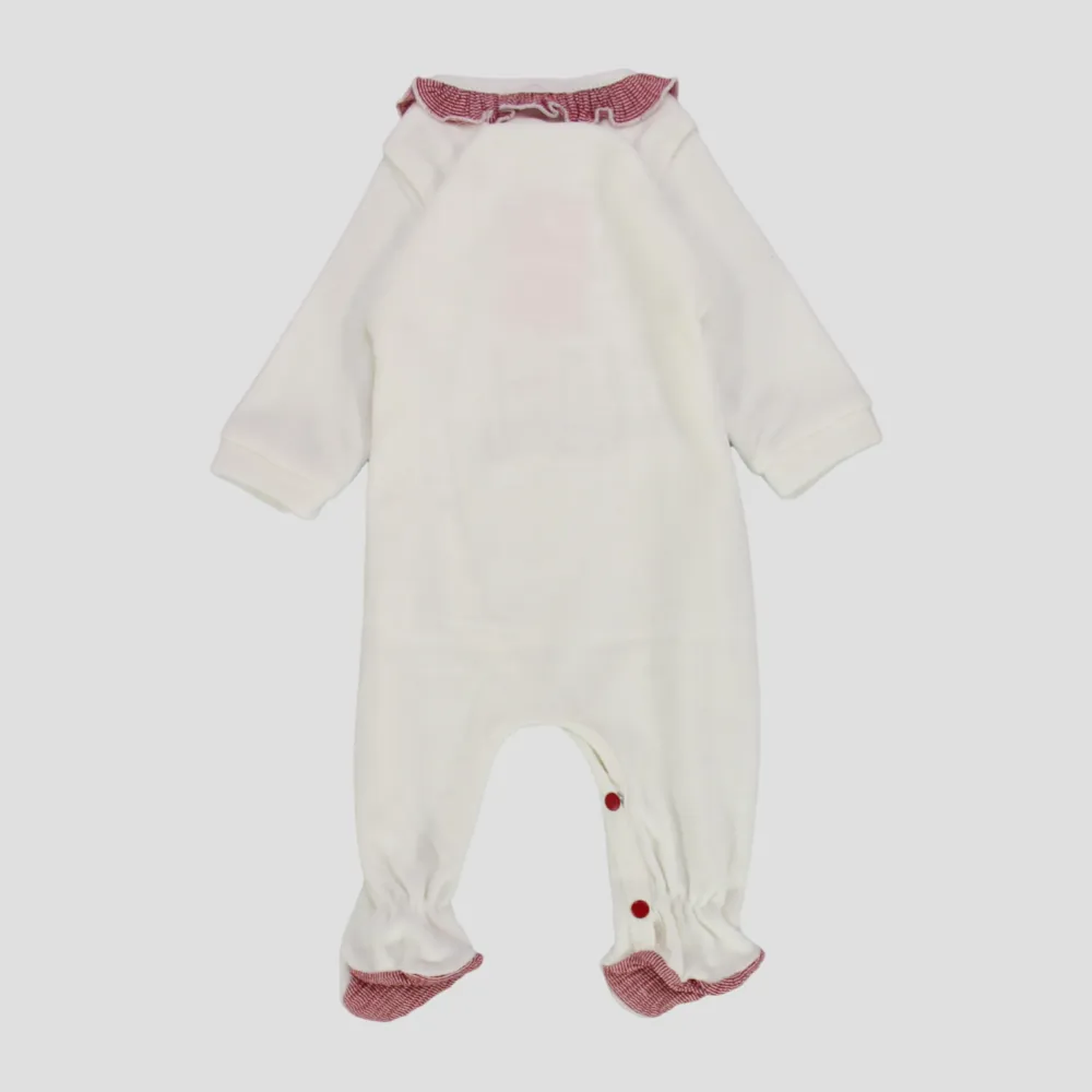 Red Lovely House Long-Sleeved Baby Footie