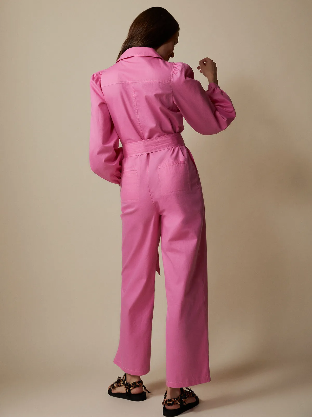 Remi Pink Cotton Jumpsuit