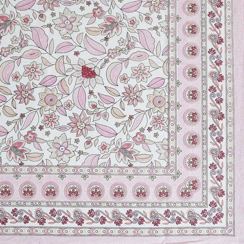 Rigavo Floral Bedsheet - Pink