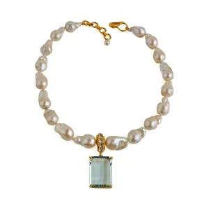 Semi-Precious Blue Topaz and Pearls