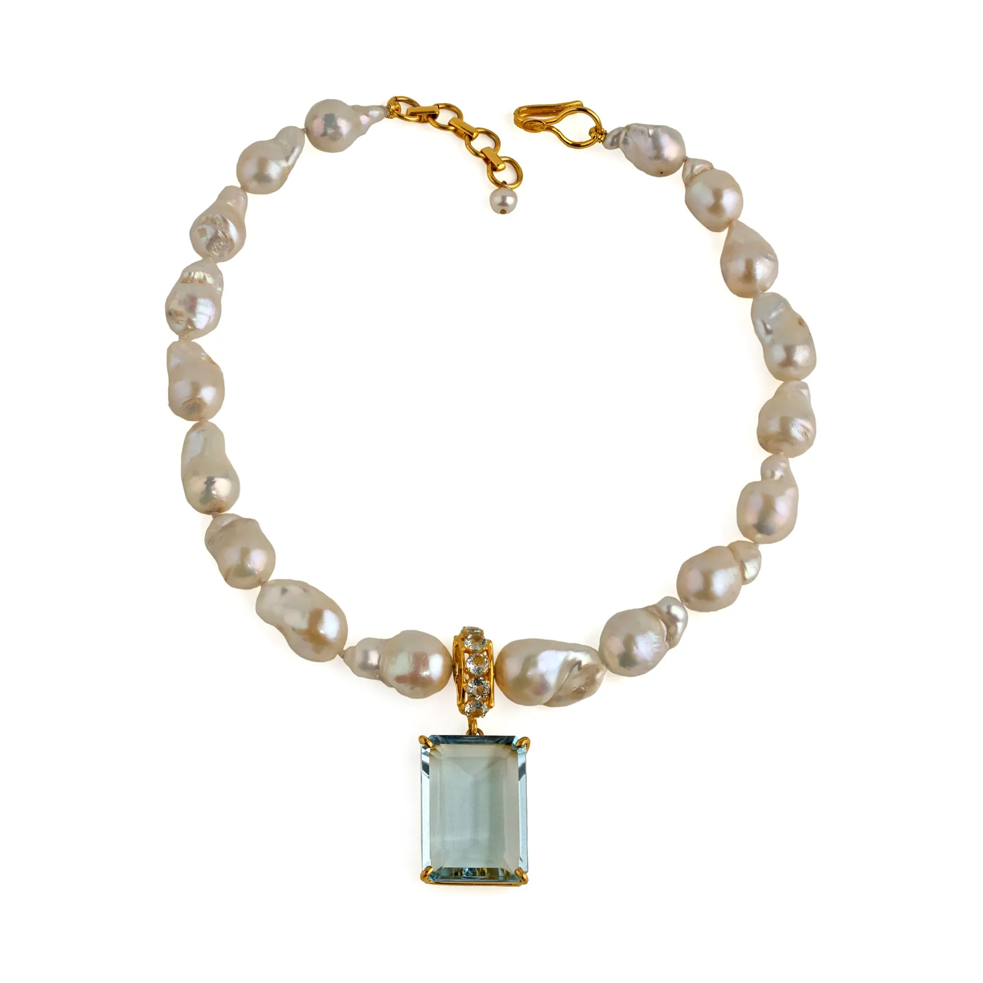 Semi-Precious Blue Topaz and Pearls