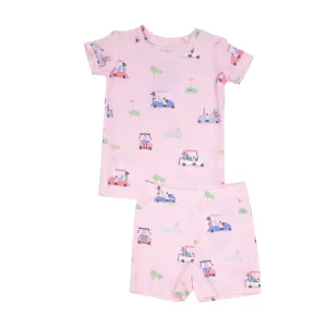 Short Lounge Wear Set - Golf Carts Pink
