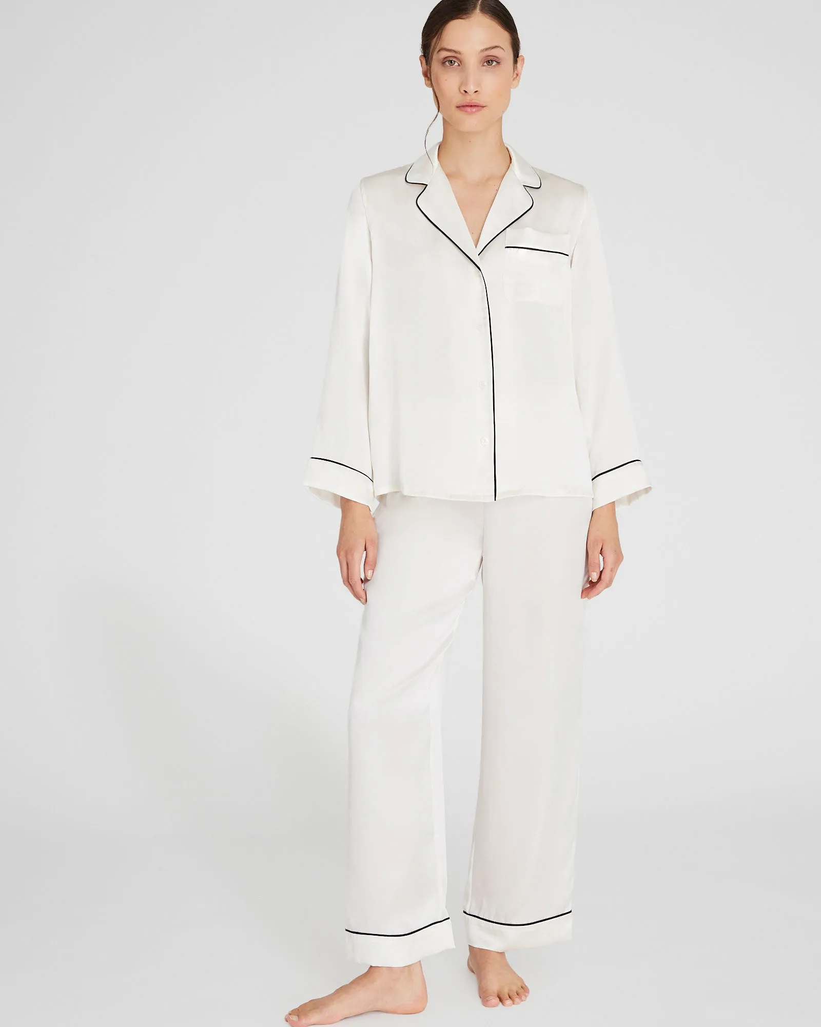 Silk Long-Sleeve Pajama Set