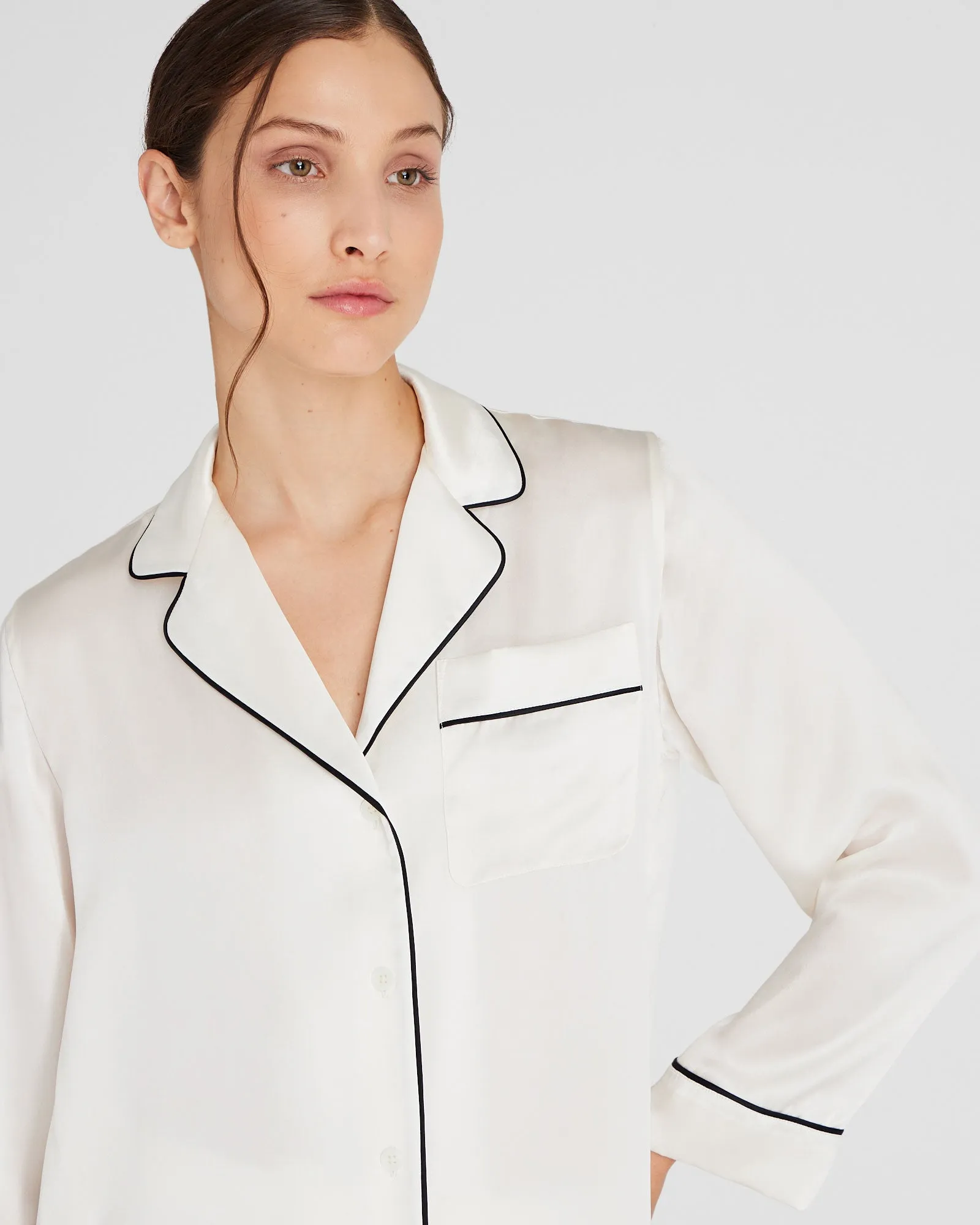 Silk Long-Sleeve Pajama Set