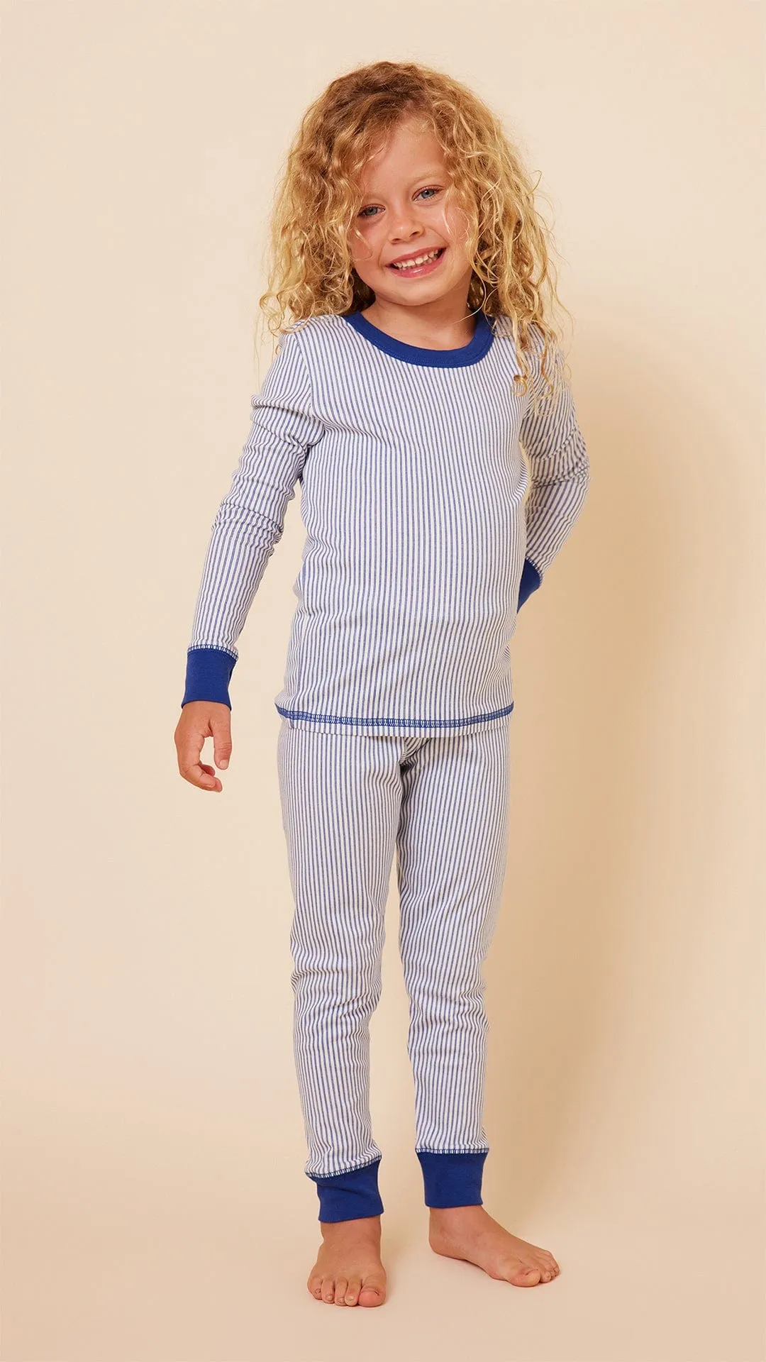 Simple Stripe Kids Pima Knit Pajama