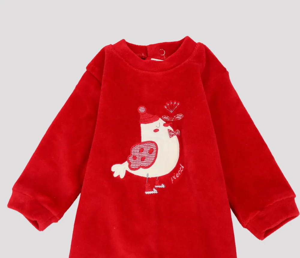 Singing Bird Long-Sleeved Baby Footie