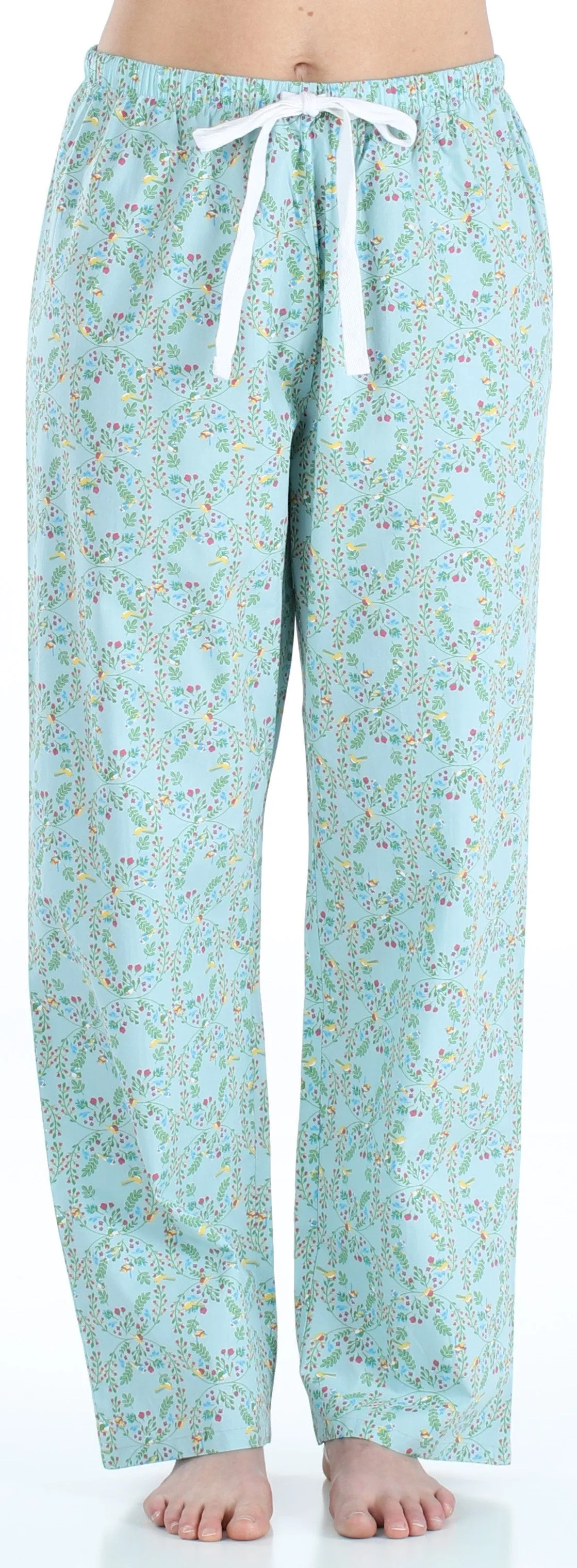 Sleepyheads Women's Poplin Cotton Short Sleeve Button Up Top and Pants Pajama Set