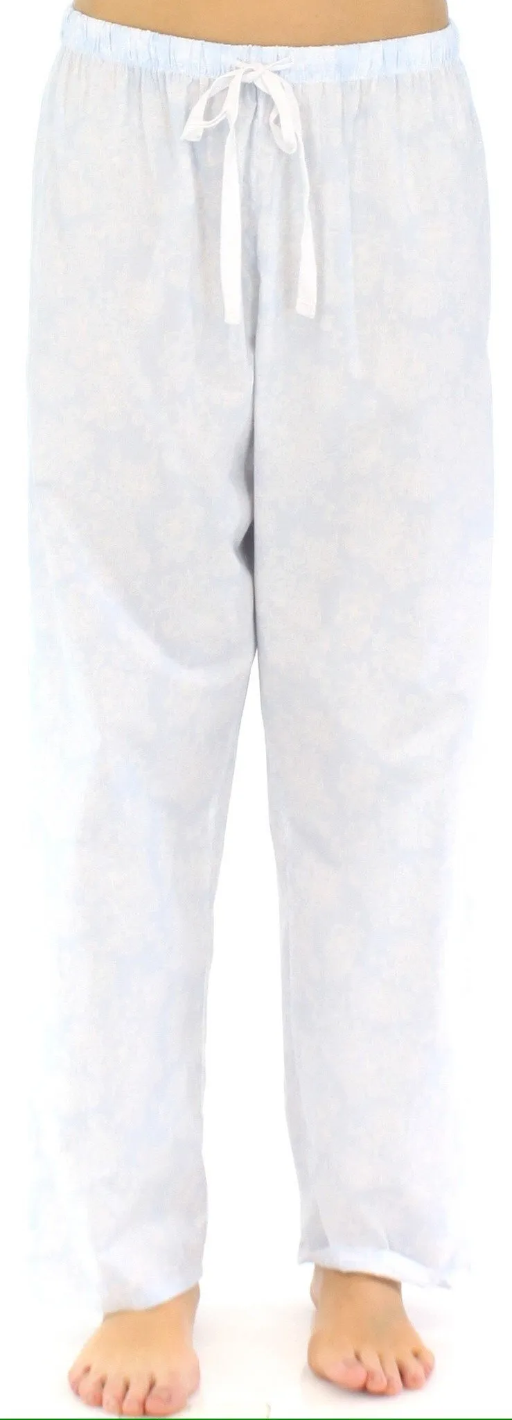 Sleepyheads Women's Poplin Cotton Short Sleeve Button Up Top and Pants Pajama Set