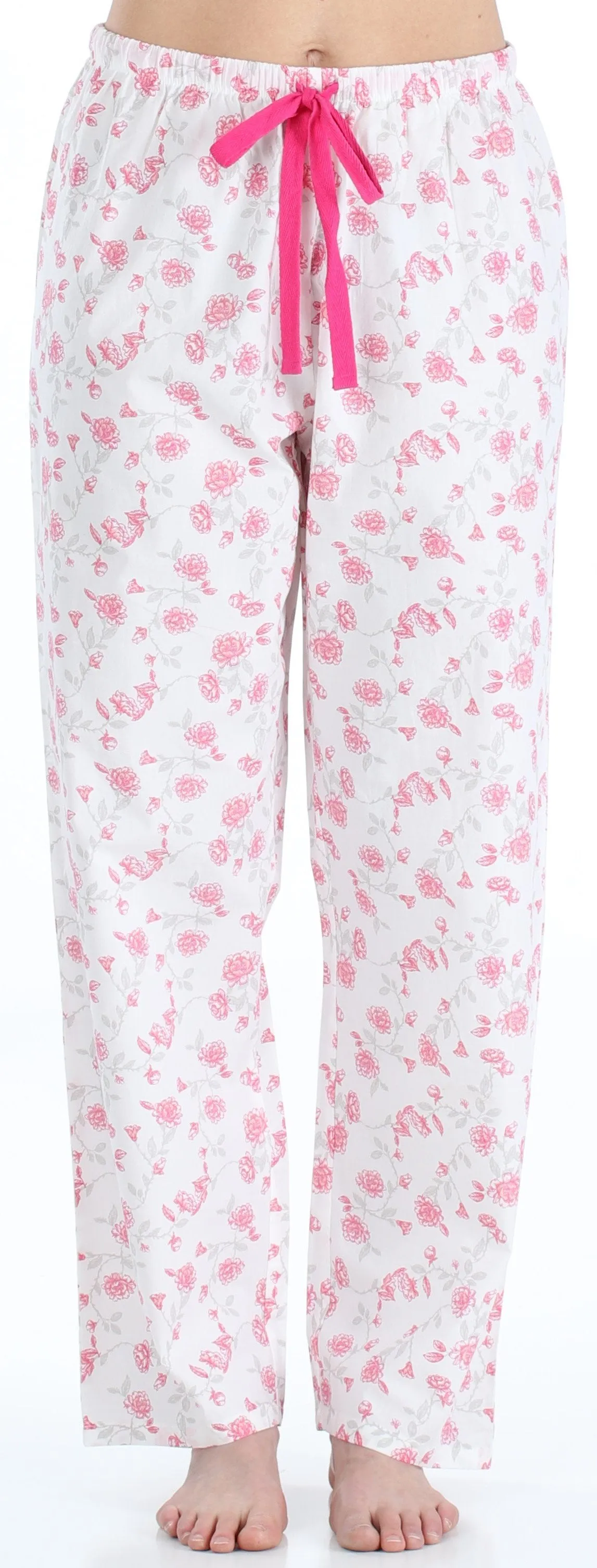 Sleepyheads Women's Poplin Cotton Short Sleeve Button Up Top and Pants Pajama Set