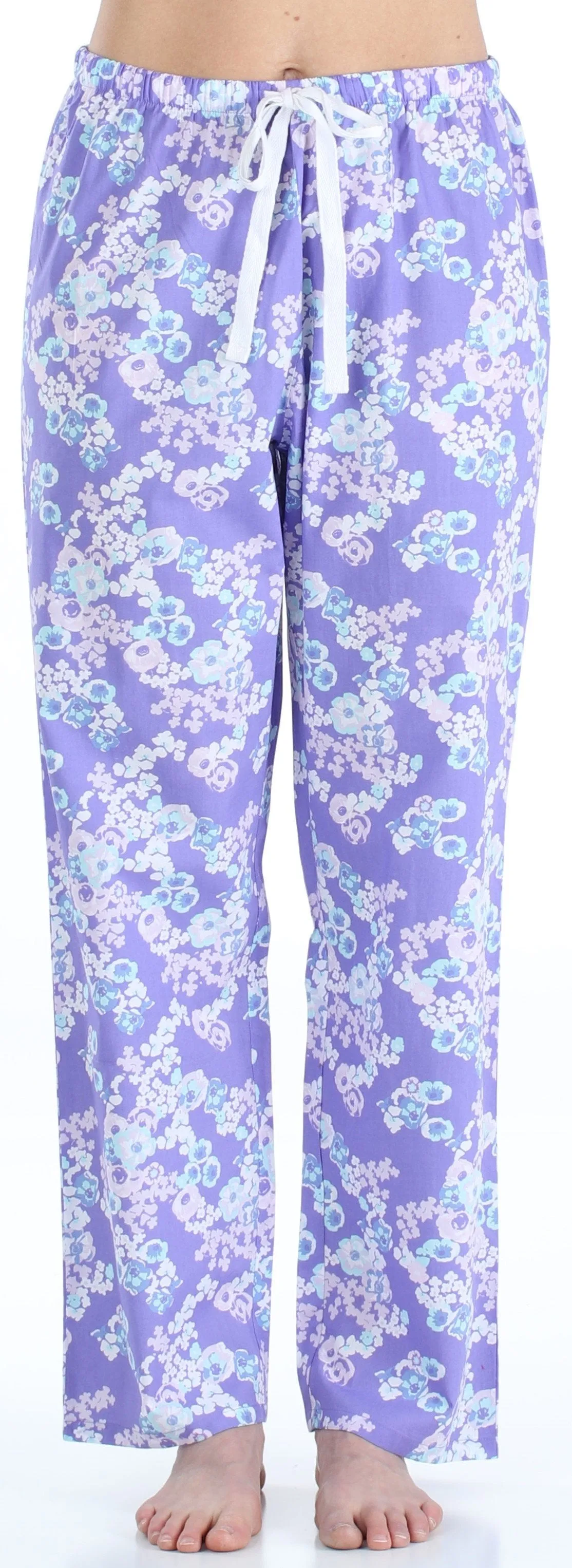 Sleepyheads Women's Poplin Cotton Short Sleeve Button Up Top and Pants Pajama Set