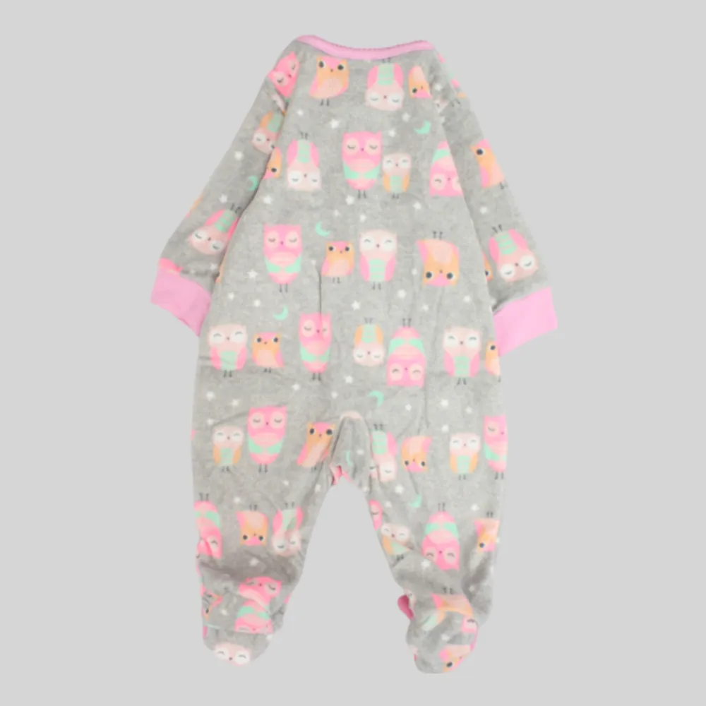 Smiling Owl Long-Sleeved Baby Footie