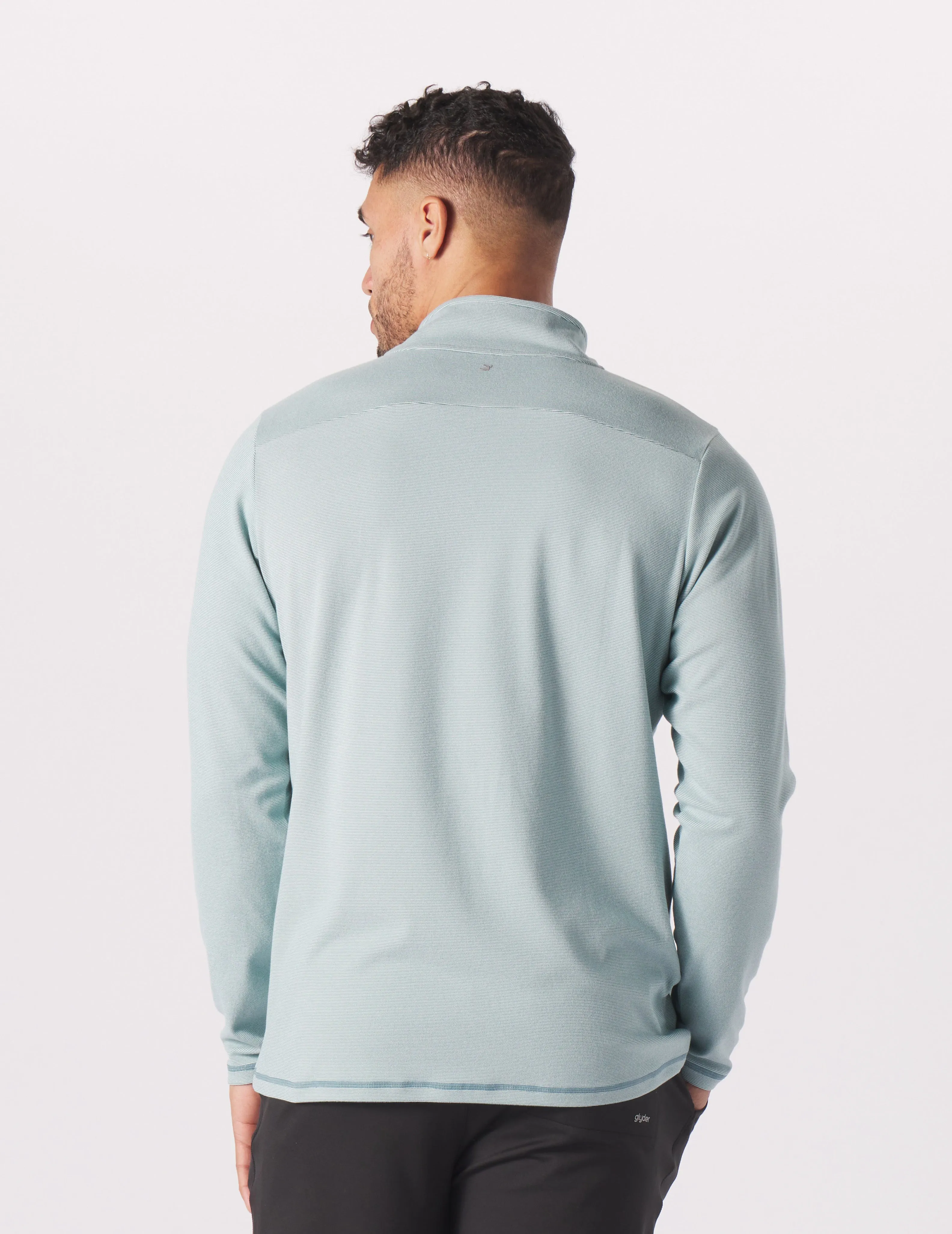 Tahoe 1/4 Zip: Lagoon/White Stripe