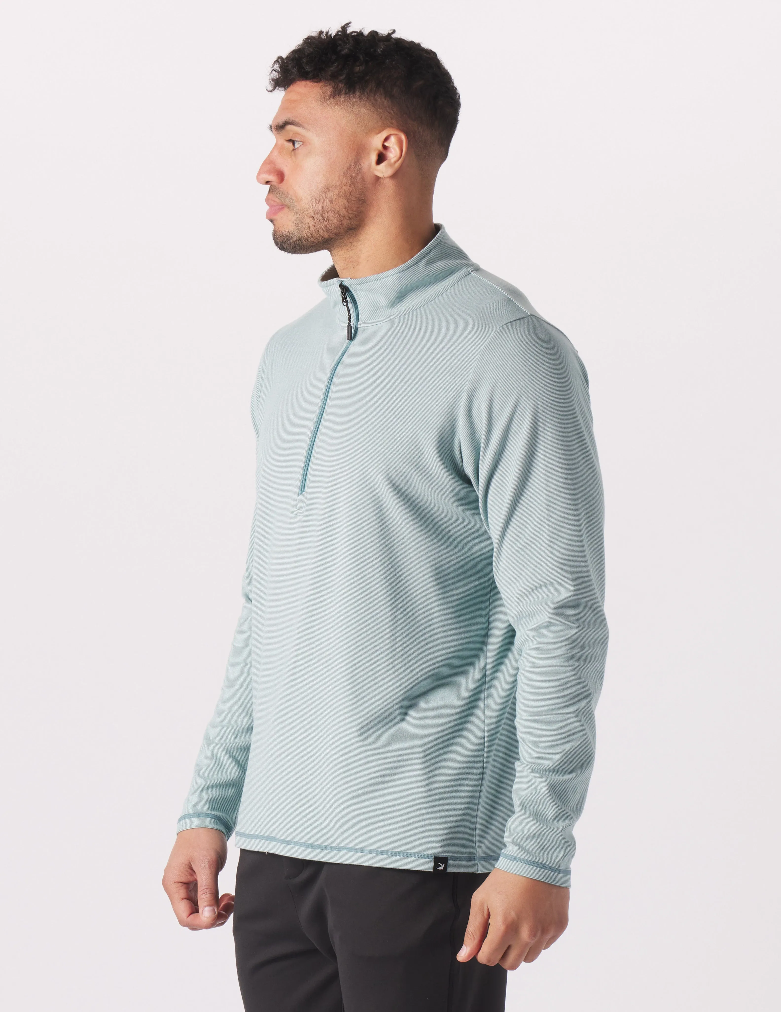 Tahoe 1/4 Zip: Lagoon/White Stripe