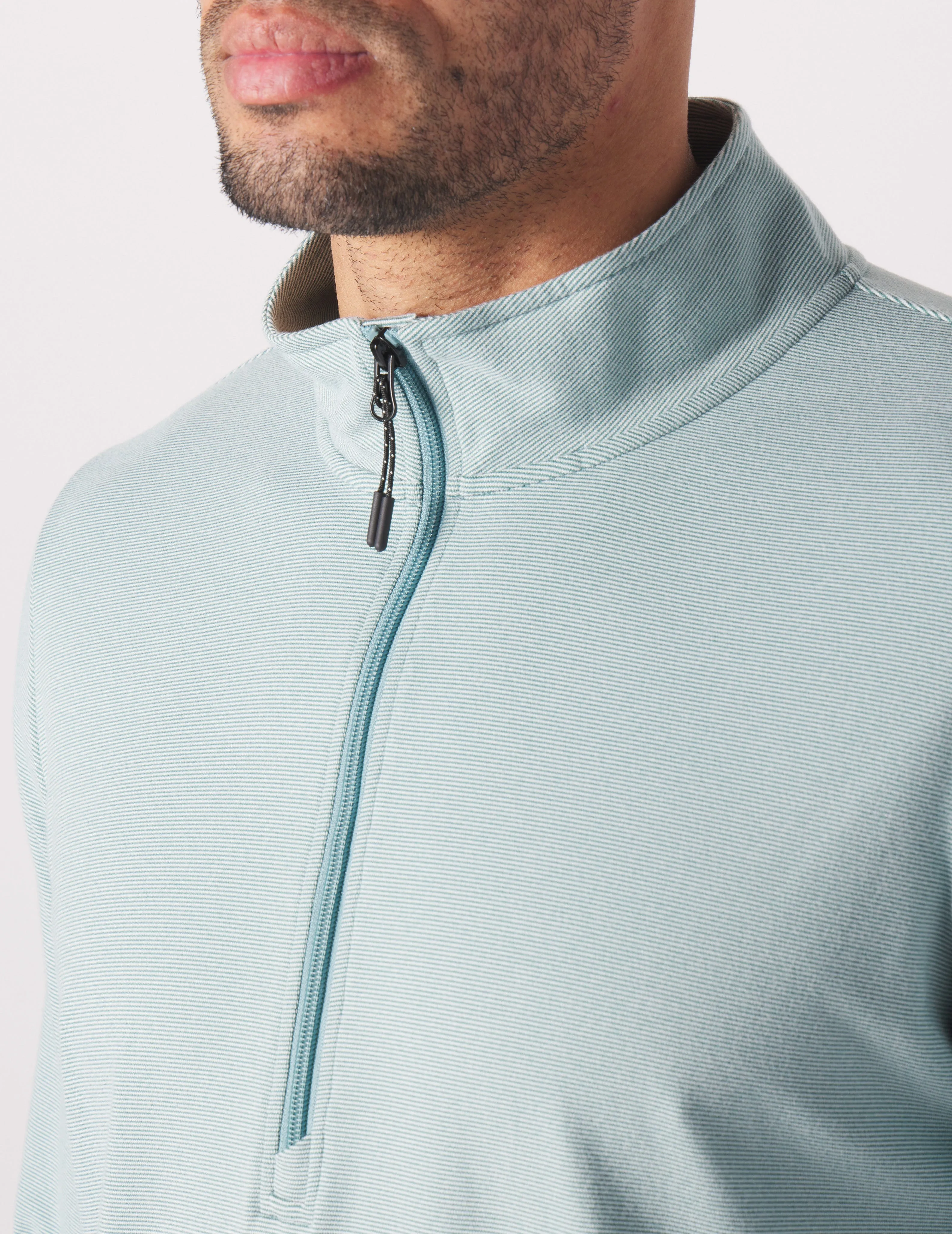 Tahoe 1/4 Zip: Lagoon/White Stripe