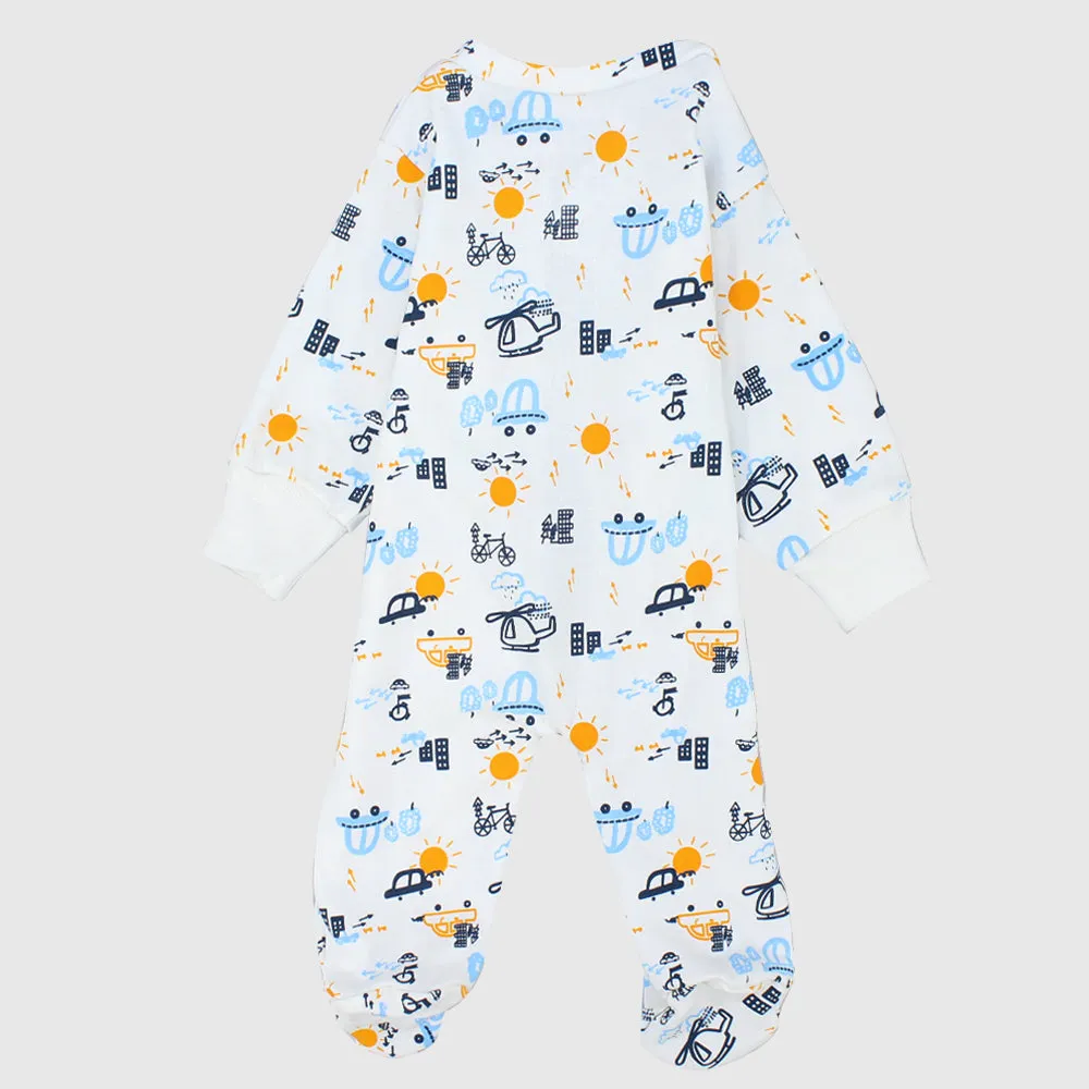 Transportation Long-Sleeved Baby Footie