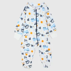 Transportation Long-Sleeved Baby Footie