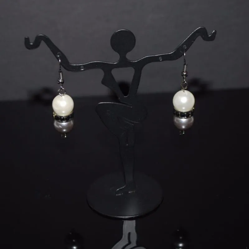 Two tone shell dangle earrings