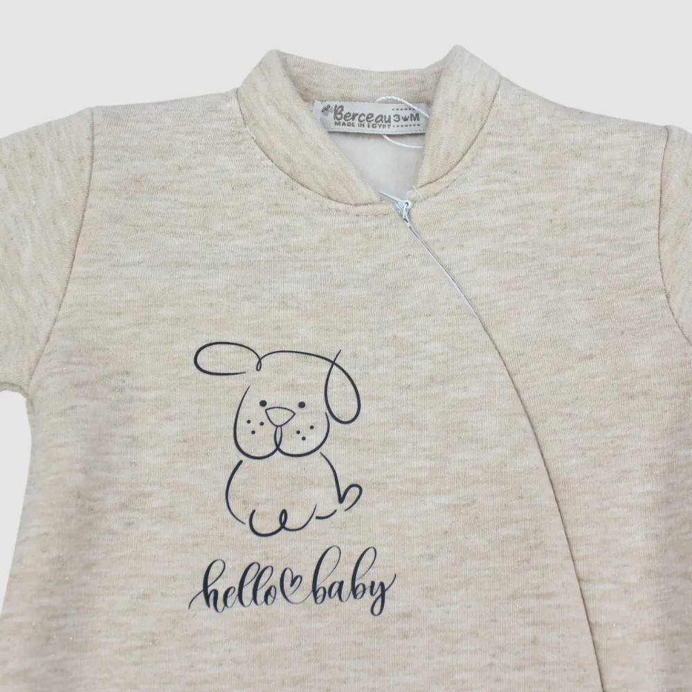 Unisex Little Puppy Long-Sleeved Baby Footie
