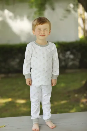 Watercolor Ghost Print Gray Knit Pajamas