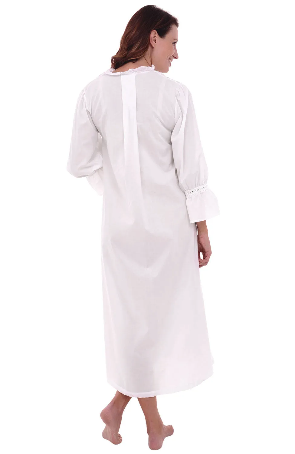 Women's Romeo and Juliet Cotton Nightgown, Bell Sleeve Victorian Sleepwear