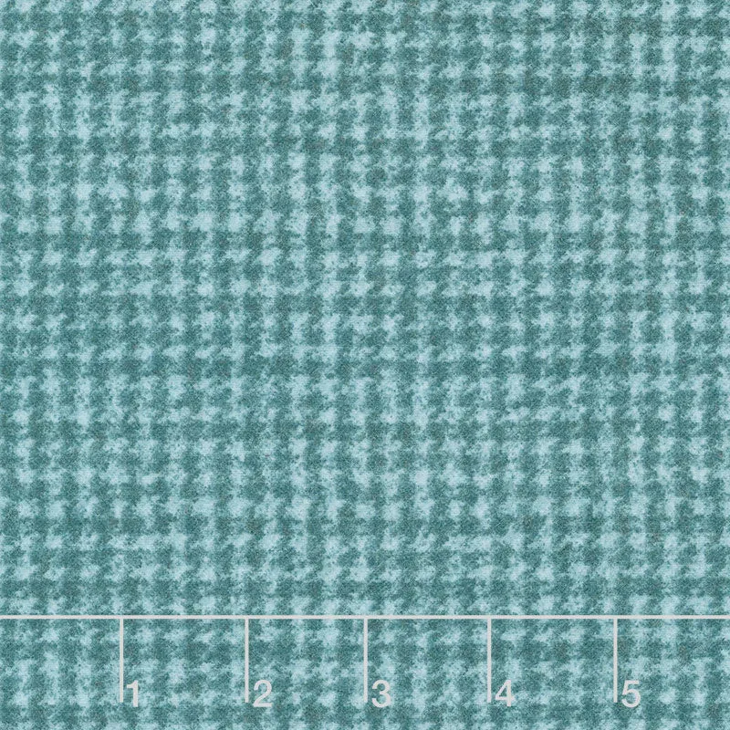 Woolies Flannel - Houndstooth Teal Yardage